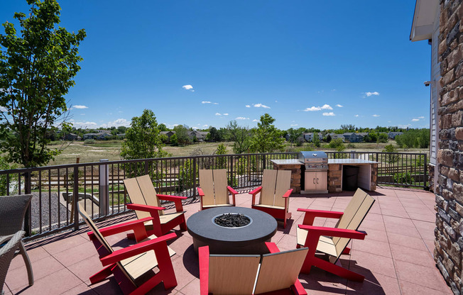 Outdoor seating at Heritage at Church Ranch 55+ Apartments, Westminster , 80021