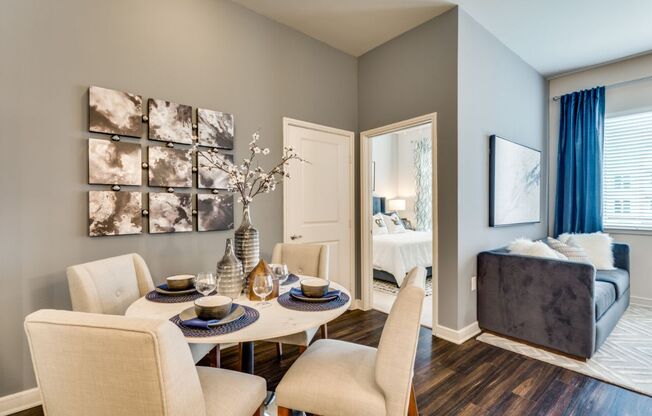 dining room in our luxury las colinas apartments