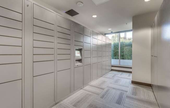 Package lockers at Equinox, Seattle, 98102