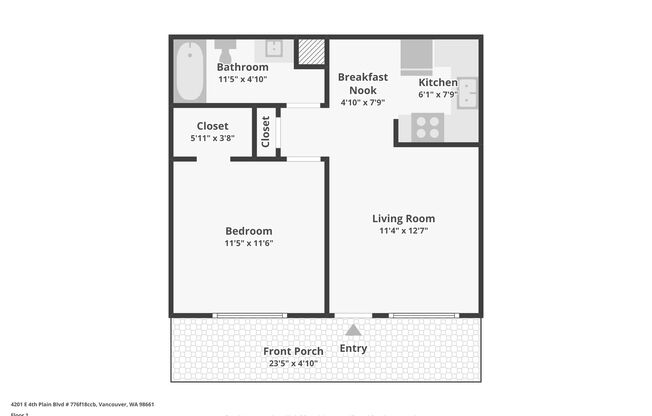 1 bed, 1 bath, 600 sqft, $1,375, Unit D27