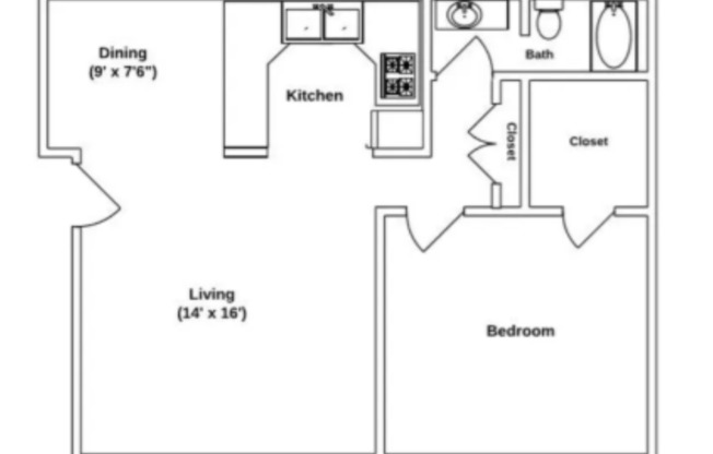 1 bed, 1 bath, 750 sqft, $745