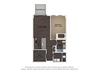 1 bed, 1 bath, 933 sqft, $3,155