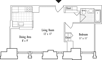 1 bed, 1 bath, 610 sqft, $4,272, Unit 022C