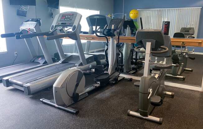 Fitness center cardio equipment