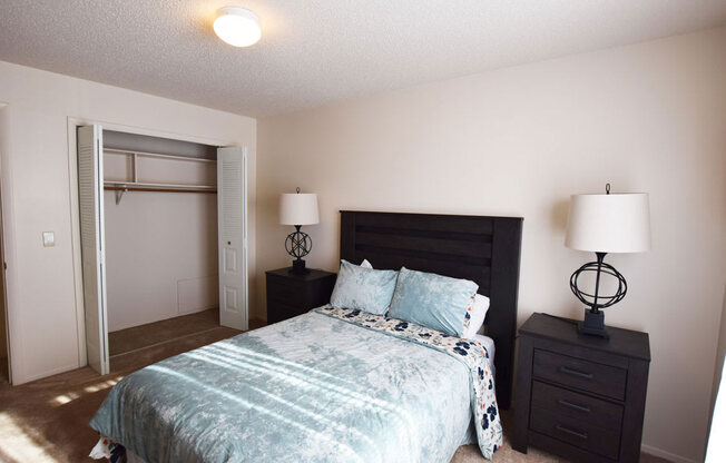Spacious Bedroom with Large Closet at Granada Apartments in Jackson, MI