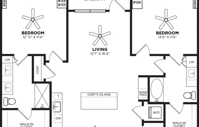 2 beds, 2 baths, 1,144 sqft, $2,895, Unit 133