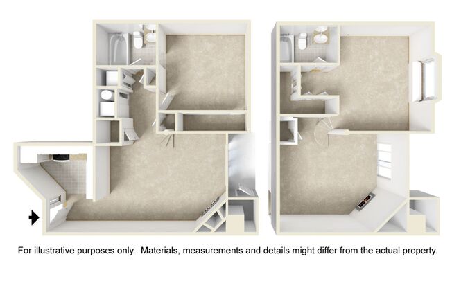 1 bed, 2 baths, 890 sqft, $1,800, Unit 302