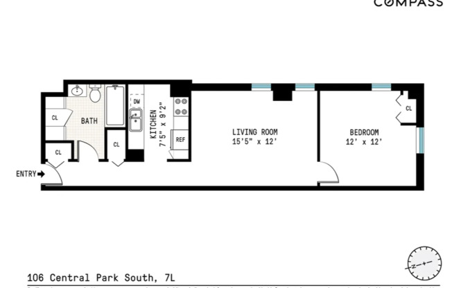 1 bed, 1 bath, $5,000, Unit 7L