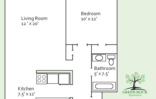 1 bed, 1 bath, 550 sqft, $1,100, Unit 303