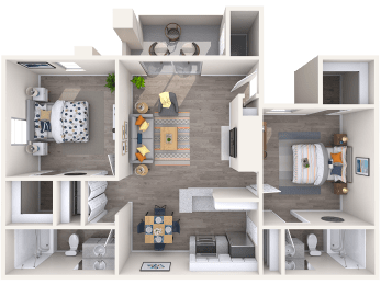 2 beds, 2 baths, 976 sqft, $1,510