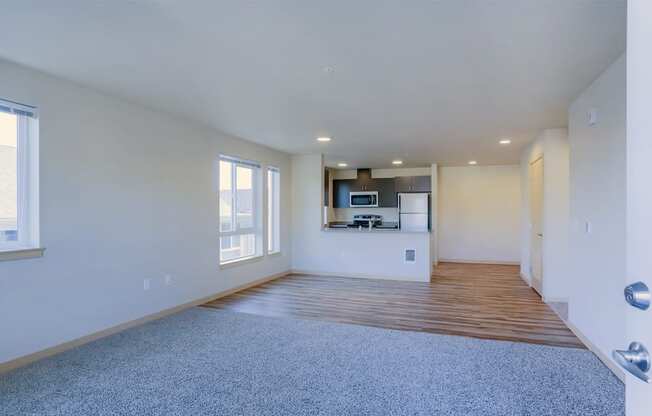 Living Room, Dining Room and Kitchen