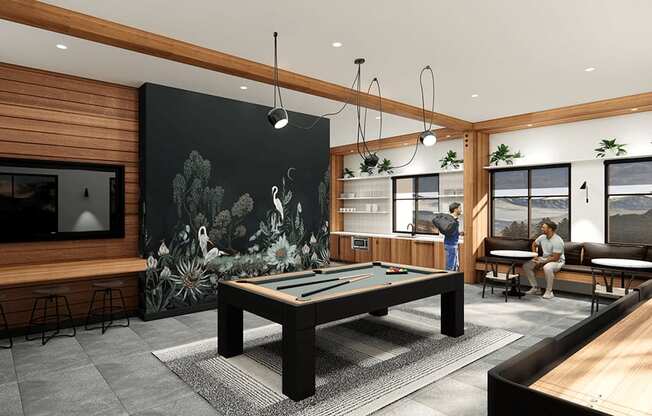 a rendering of the clubhouse at the residences at omni louisville apartments