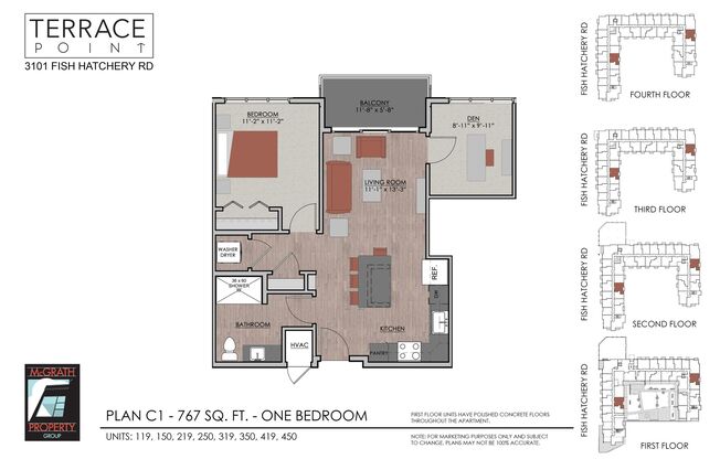 1 bed, 1 bath, 767 sqft, $1,795, Unit 250