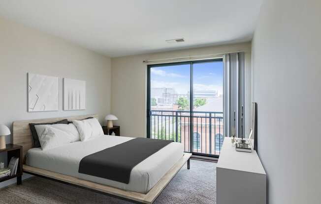 bedroom with balcony