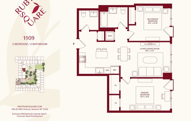 2 beds, 1.5 baths, $3,935, Unit 1109
