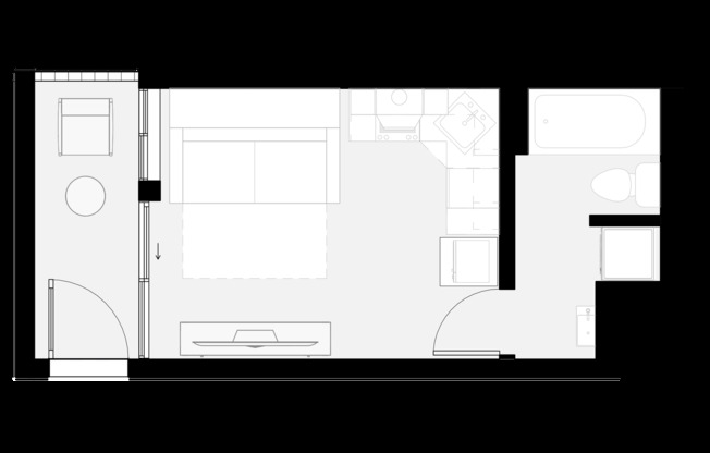 Studio, 1 bath, $2,295