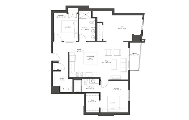 2 beds, 2 baths, 1,289 sqft, $2,228, Unit 512