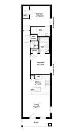 1 bed, 2 baths, 775 sqft, $1,594