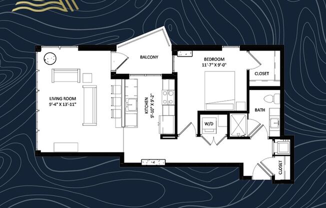1 bed, 1 bath, 811 sqft, $2,445, Unit #800