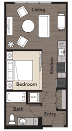 Studio, 1 bath, 498 sqft, $1,690