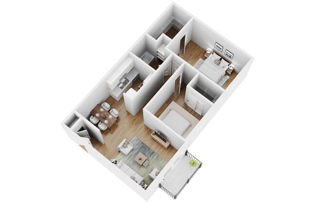 2 beds, 1 bath, 740 sqft, $850, Unit 3700-01