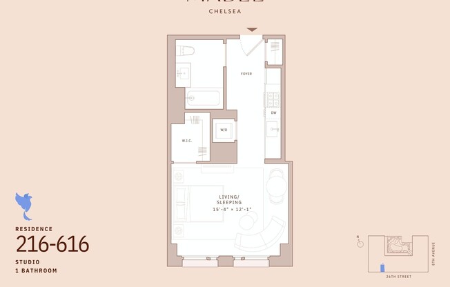 Studio, 1 bath, 445 sqft, $5,127