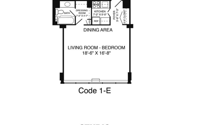 Studio, 1 bath, $1,371, Unit 0709