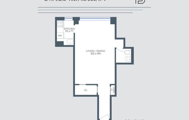 1 bed, 1 bath, $3,350, Unit 8A
