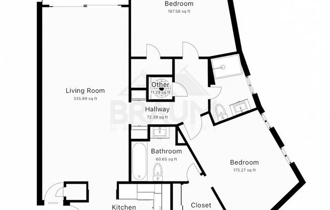 2 beds, 2 baths, 1,450 sqft, $2,595, Unit 206