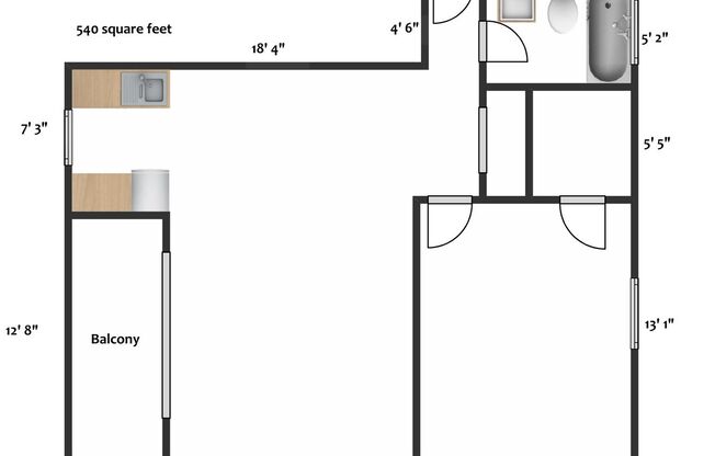1 bed, 1 bath, 525 sqft, $795, Unit 3055-18