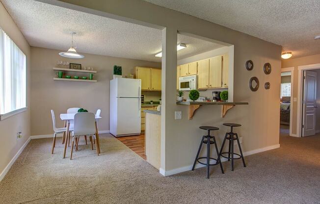 Living Room and Breakfast Bar at Commons at Timber Creek, Portland, 97229