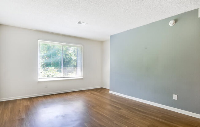 apartment living room with wood floor