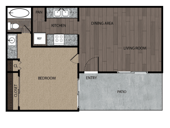 1 bed, 1 bath, 500 sqft, $929