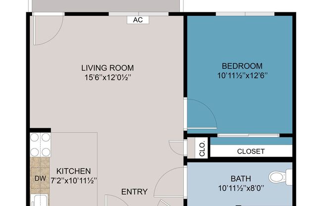 1 bed, 1 bath, 594 sqft, $1,549, Unit 126-213