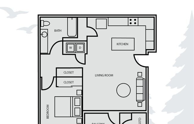 1 bed, 1 bath, 700 sqft, $1,795, Unit 06-203