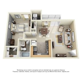 1 bed, 1 bath, 691 sqft, $1,245