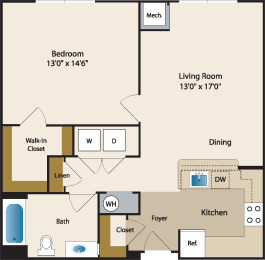 1 bed, 1 bath, 799 sqft, $1,763