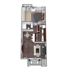 1 bed, 1 bath, 619 sqft, $1,273