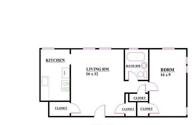 1 bed, 1 bath, $1,395, Unit 107