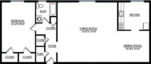 1 bed, 1 bath, 790 sqft, $995