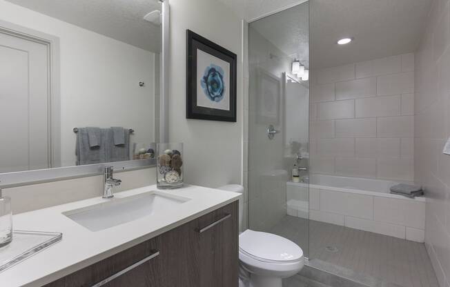 Large Soaking Tub In Master Bathroom with A Tile Surround at Windsor at Delray Beach, Florida, 33483