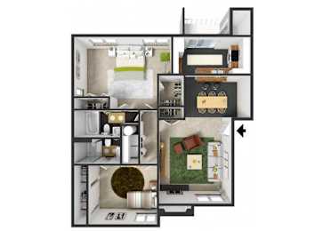 2 beds, 2 baths, 1,225 sqft, $1,999
