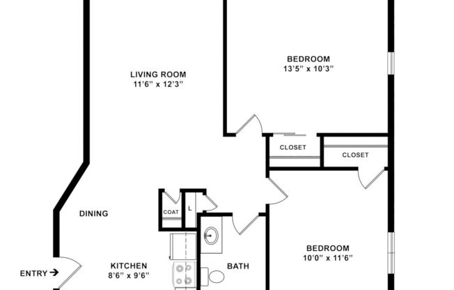 2 beds, 1 bath, 770 sqft, $2,040