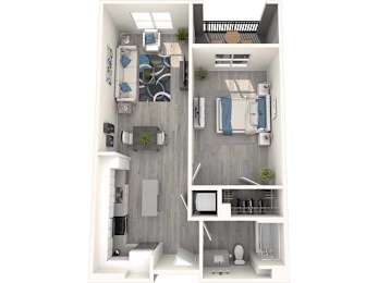 1 bed, 1 bath, 733 sqft, $2,764