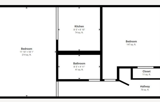 1 bed, 1 bath, 600 sqft, $915, Unit 202