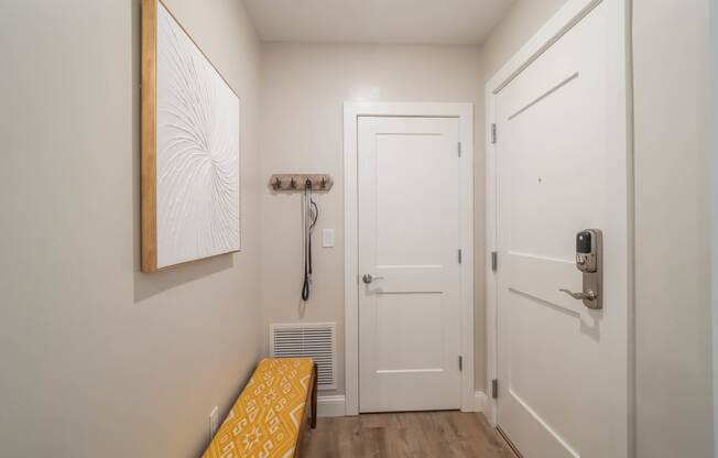 the entryway of an apartment at Edgebrook Residences, New Hampshire