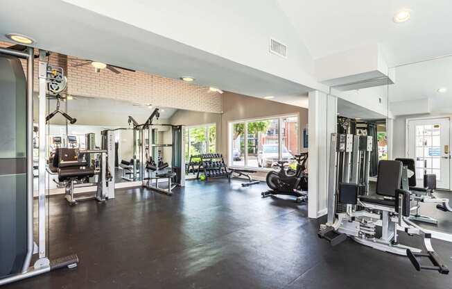 the gym at the belgard apartments mn