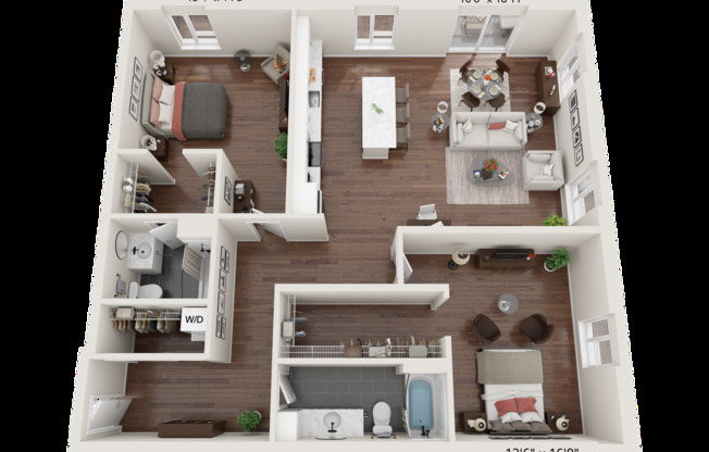 2 beds, 2 baths, 1,245 sqft, $2,000, Unit 311