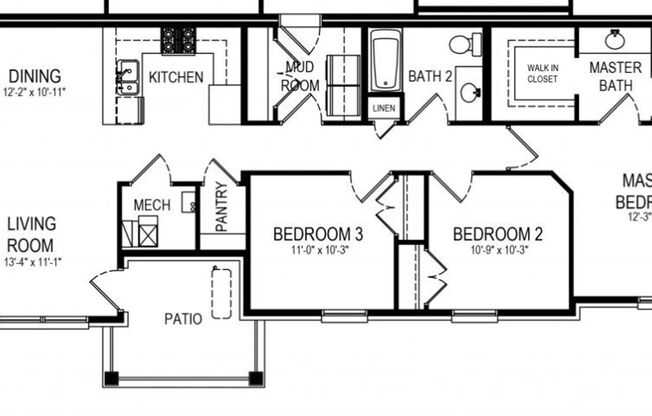 3 beds, 2 baths, $1,595, Unit P-301