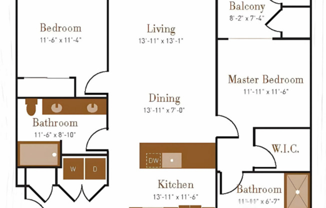 2 beds, 2 baths, 1,185 sqft, $2,234